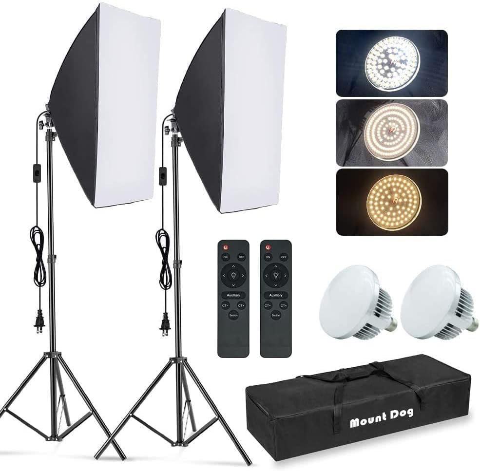 Photography Lighting Setup - 사진 촬영용 소프트박스 조명 키트, 2팩