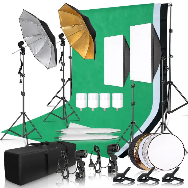 Photography Lighting And Backdrop Kits - 사진 조명 키트 우산 사진 배경