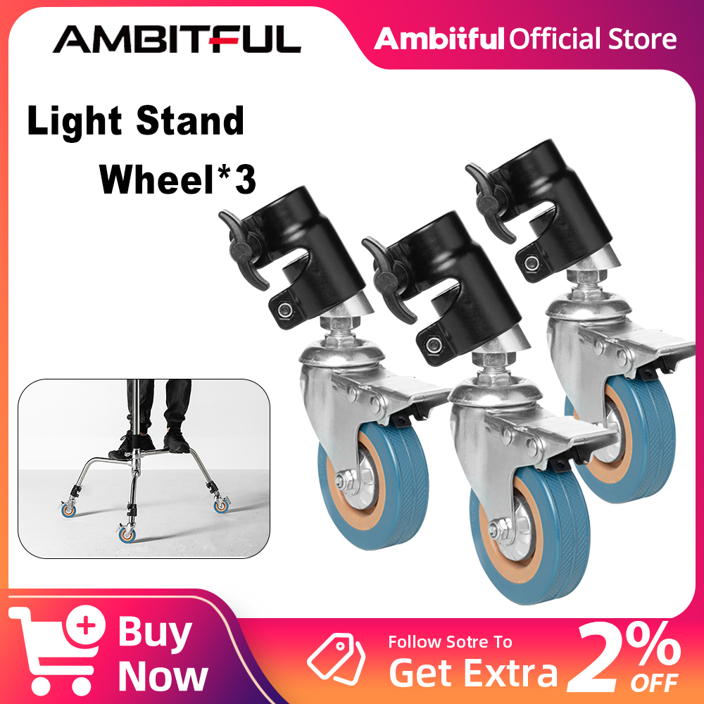 Photography Lighting Setup - AMBITFUL 3Pcs C-스탠드 회전 캐스터 금속