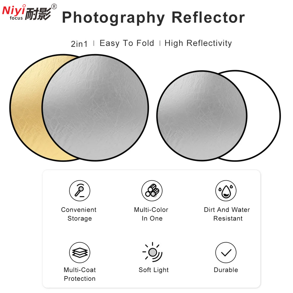 2in1 원형 휴대용 반사판 30cm 60cm 80cm - Photography Lighting Handheld 리뷰 및 가격