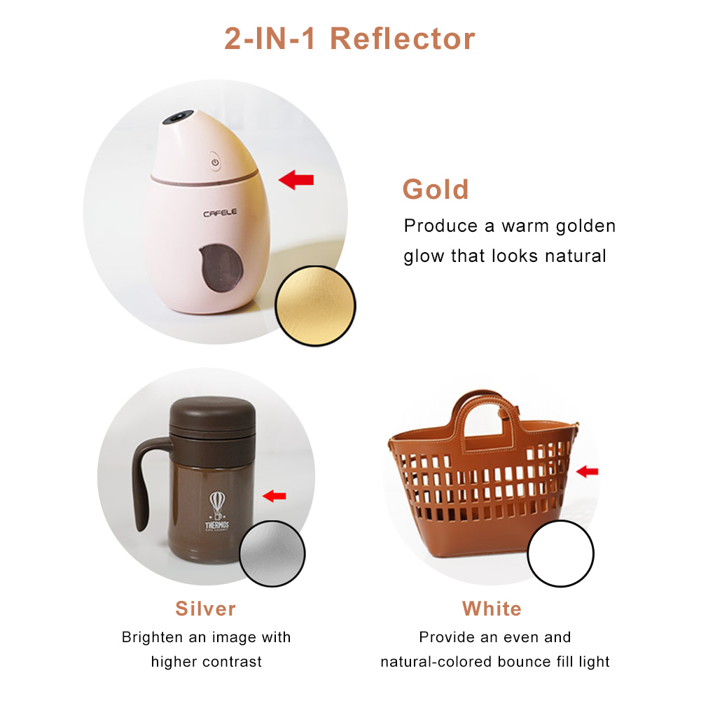2in1 원형 휴대용 반사판 30cm 60cm 80cm - Photography Lighting Handheld 리뷰 및 가격