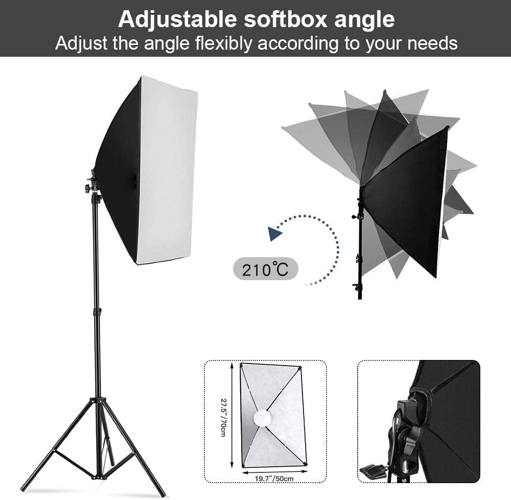 사진 촬영용 소프트박스 조명 키트, 2팩 19.7인치  - Photography Lighting Setup 리뷰 및 가격